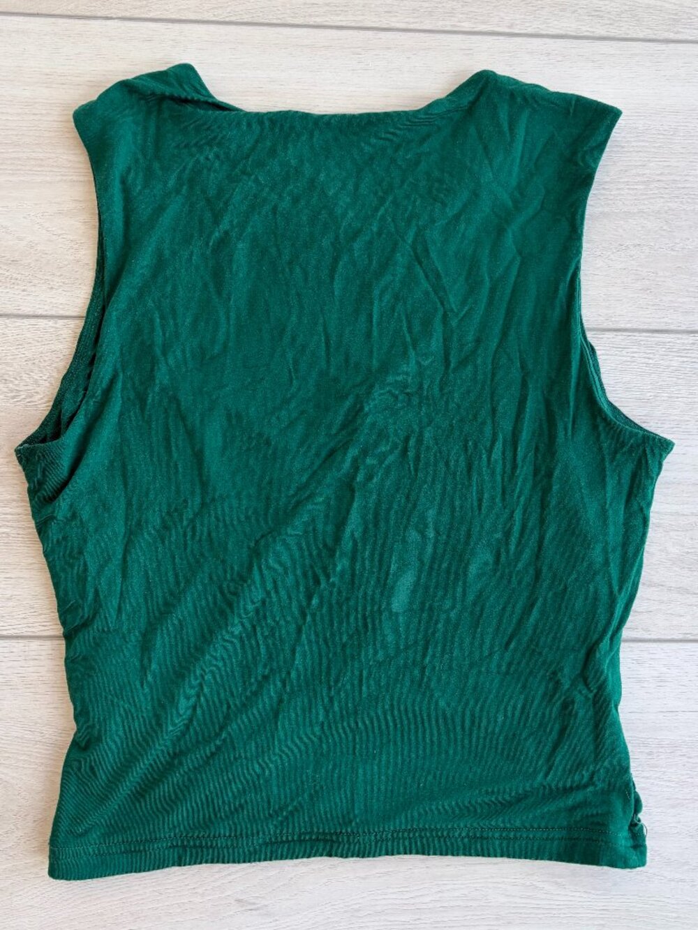 Green Ruched Tank Top - Picture 4 of 4